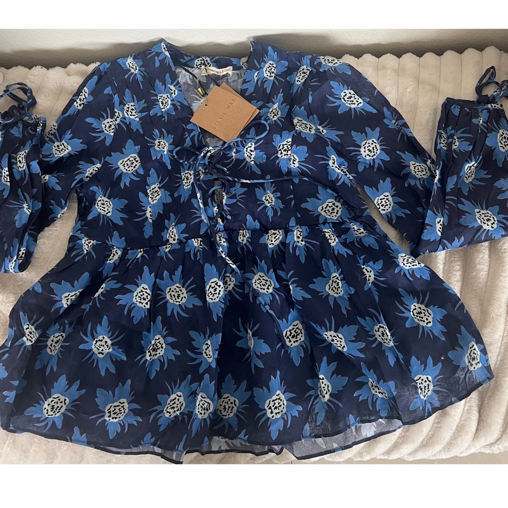 Floral Blue Women's Top